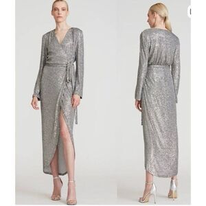 Halston Falan Sequin Cocktail Dress Size 0